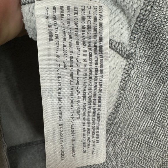 Abercrombie & Fitch Gray Full Zip‎ Hooded Jacket Sweatshirt Y2K Spellout Sz S - Picture 5 of 7